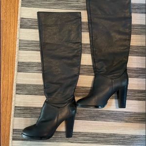 Colin Stuart Black Leather Heeled Boots